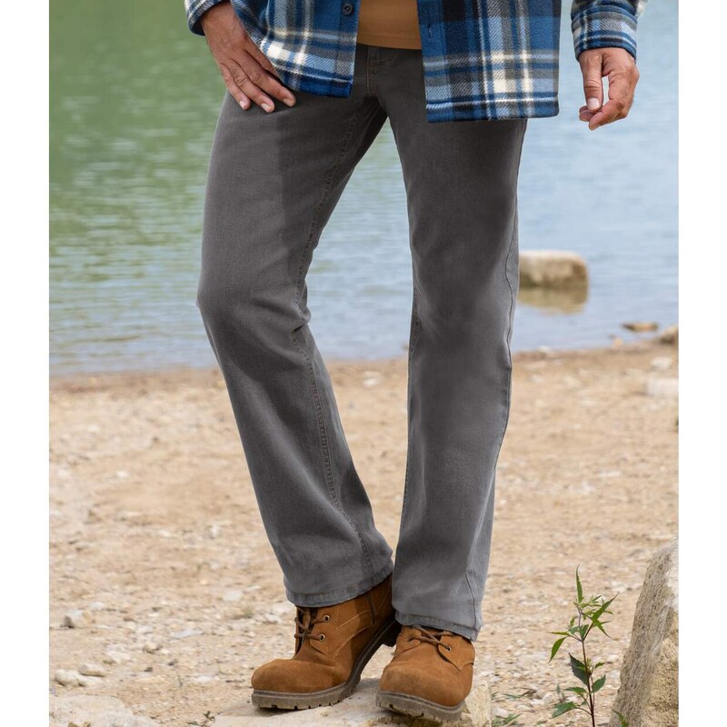 Sivé strečové rifle Regular Atlas For Men Sivá 61681936