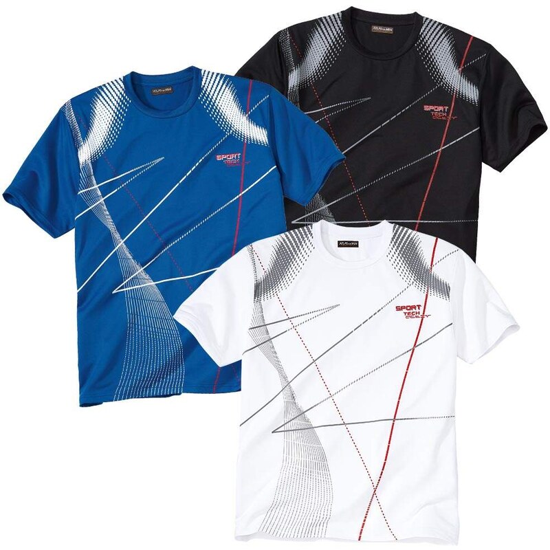 Sada 3 triček Basic Atlas For Men Modrá 64094182