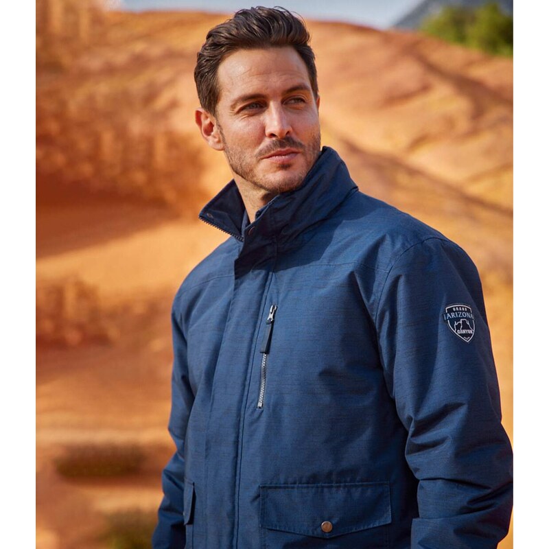 Bunda z mikrovlákna s prešívanou podšívkou Atlas For Men Modrá 64094192