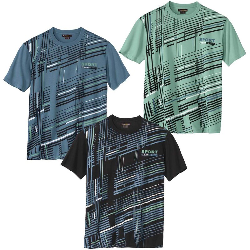 Sada 3 tričiek Sport Graphic Atlas For Men Zelená 64094238