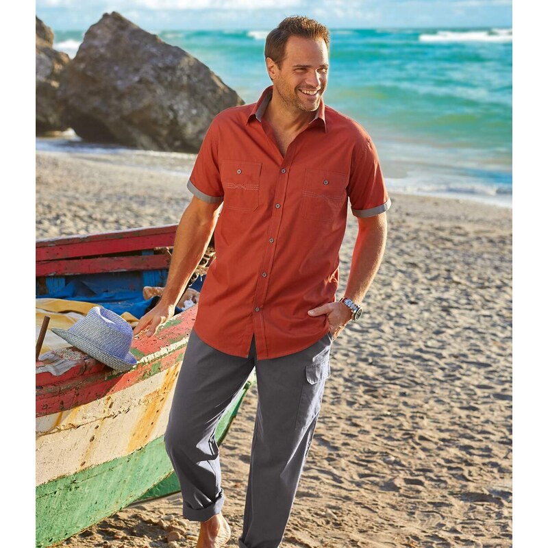 Košeľa v leteckom štýle Adventure Atlas For Men Oranžová 49154958
