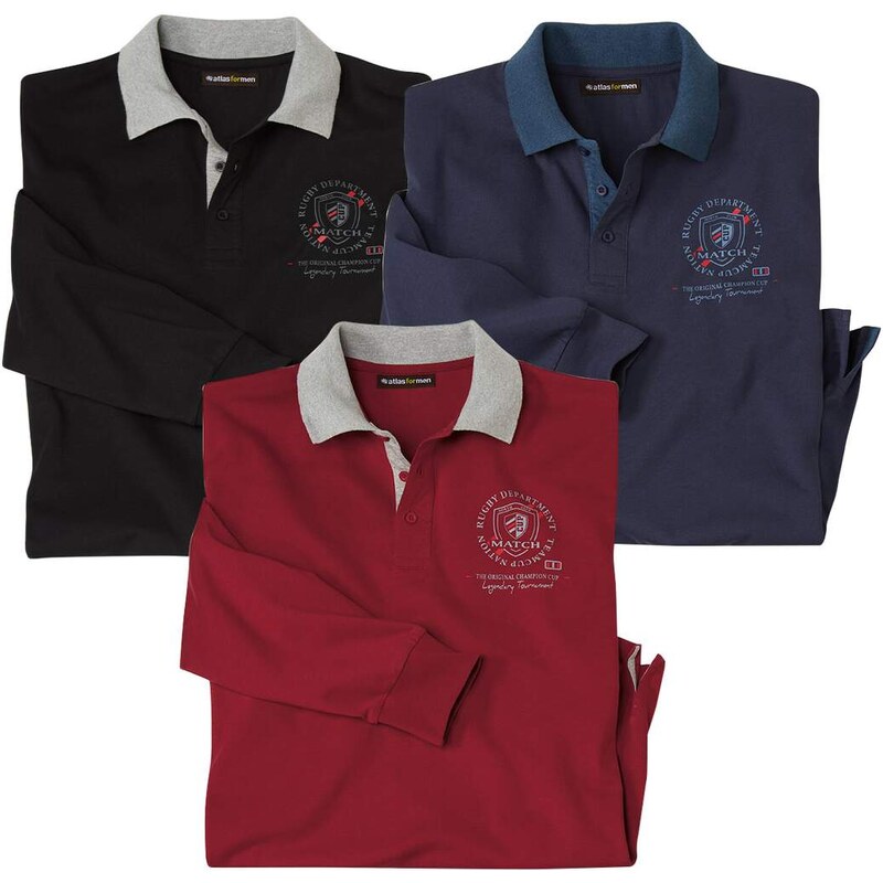 Sada 3 polokošieľ North Club Atlas For Men Modrá 67664765