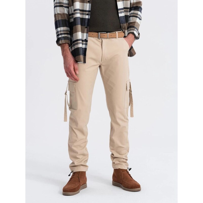 Ombre Clothing Pieskové športové pánske cargo nohavice V2 PACG-0197 64095379