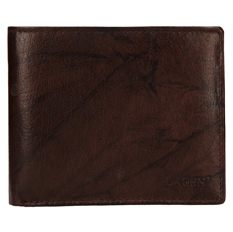 Lagen V-75 tmavo hnedá pánska kožená peňaženka 64096111