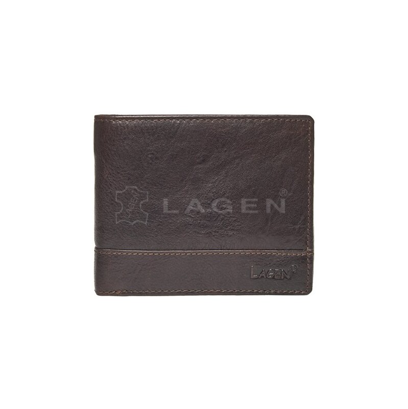 Lagen V-76/T tmavo hnedá pánska kožená peňaženka 64096113