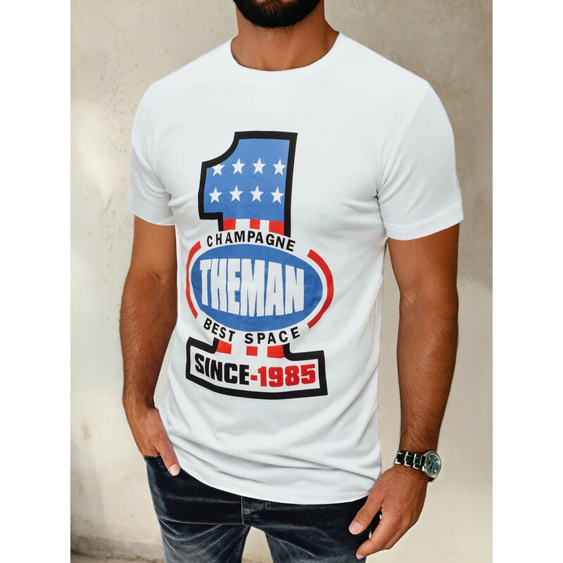 BASIC Biele pánske tričko s potlačou RX4406 21989515