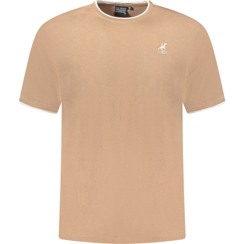 U.S. GRAND Pánske hnedé tričko s krátkym rukávom 64703559