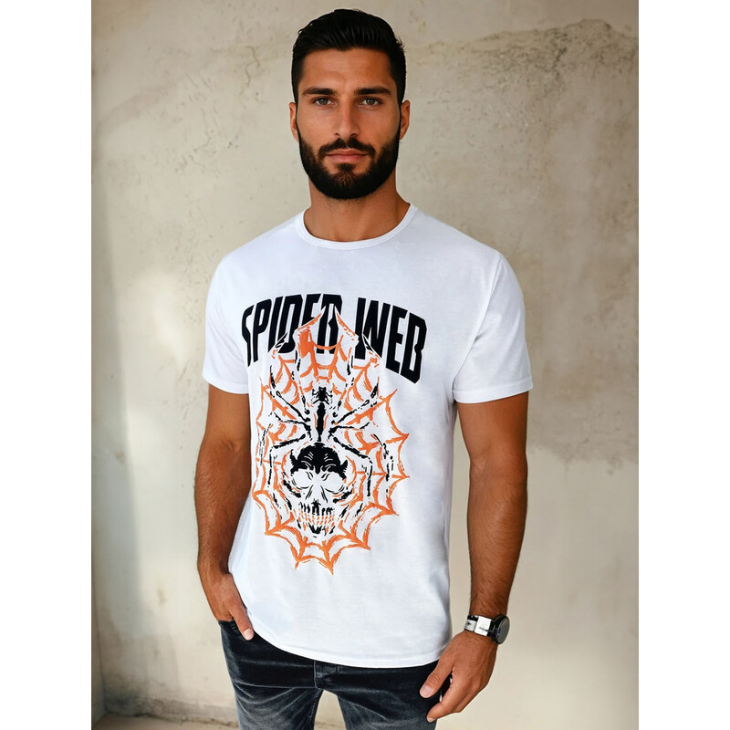 Pánske tričko s potlačou biele Dstreet RX5263 65597424