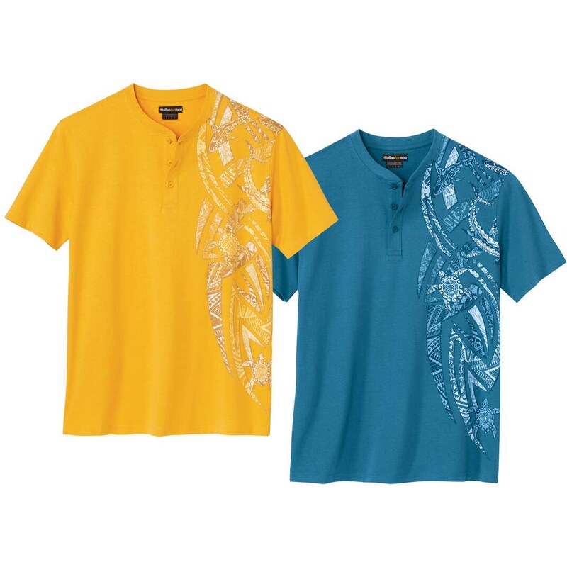 Sada 2 tričiek so zapínaním na gombíky Maori Atlas For Men Modrá 50850365