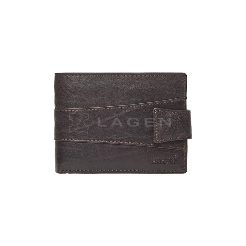 Lagen V-98-T tmavo hnedá pánska kožená peňaženka 64109267