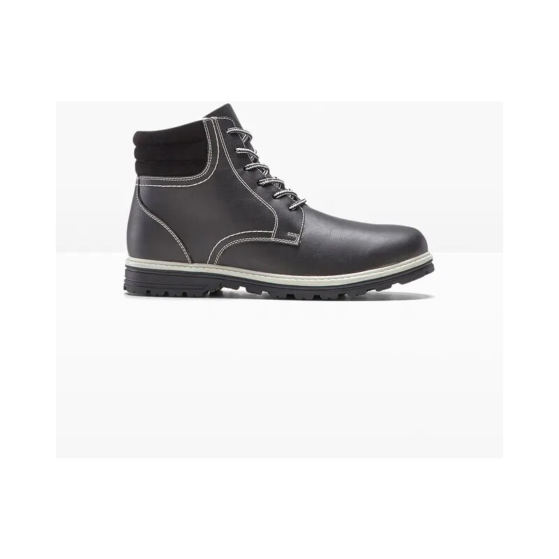 bonprix Šnurovacie čižmy, podšívané, farba čierna 44793462