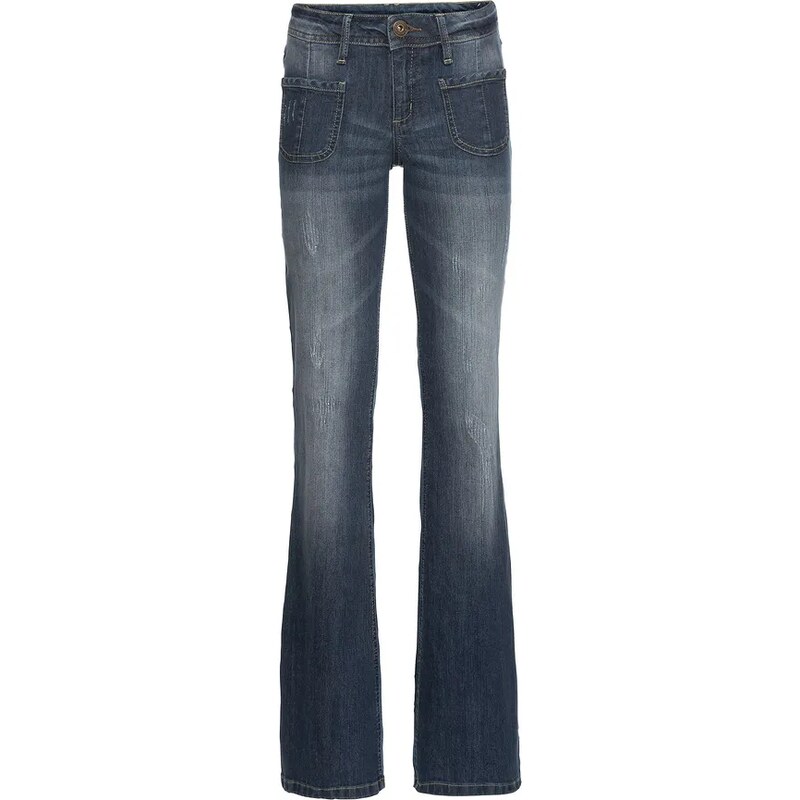 bonprix Zvonové džínsy, Low Waist, strečové, farba modrá 44749745