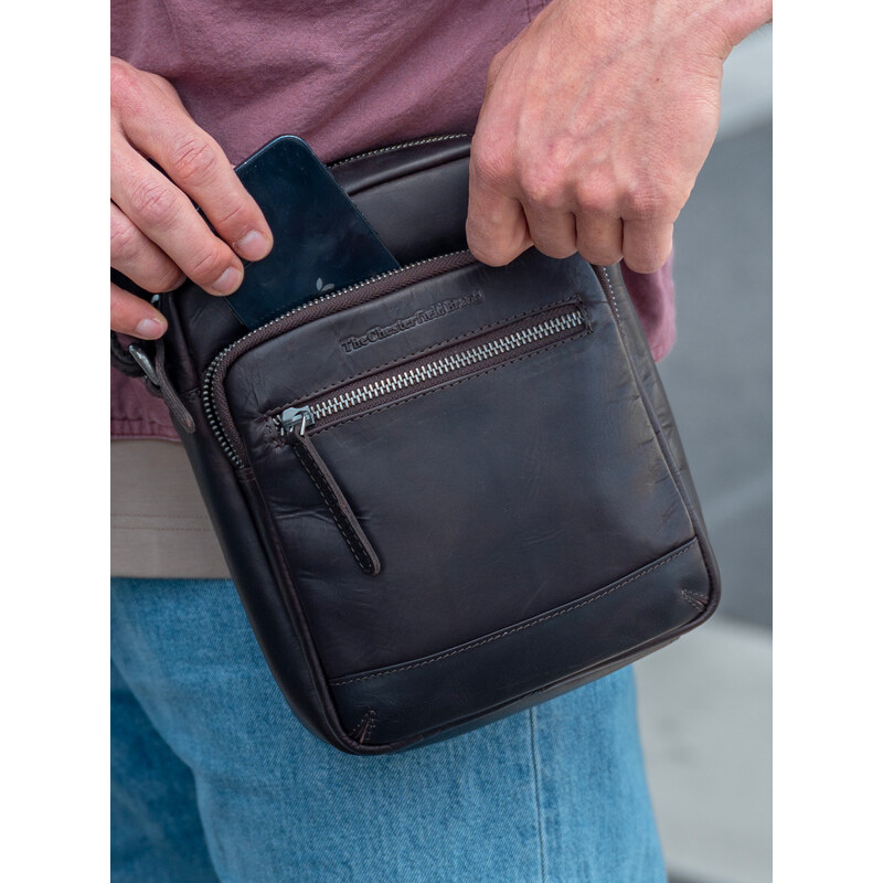 Pánska kožená taška cez rameno The Chesterfield Brand Vigo - tmavo 64167681