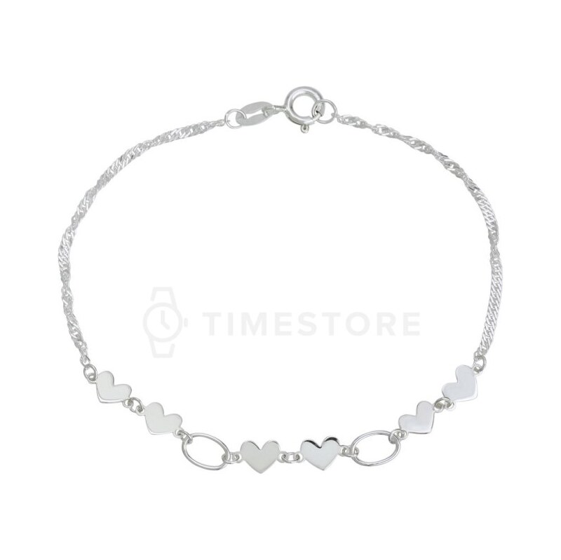 Strieborný náramok s príveskami v tvare srdca TS-BR-0061 TS-BR-0061 64111446