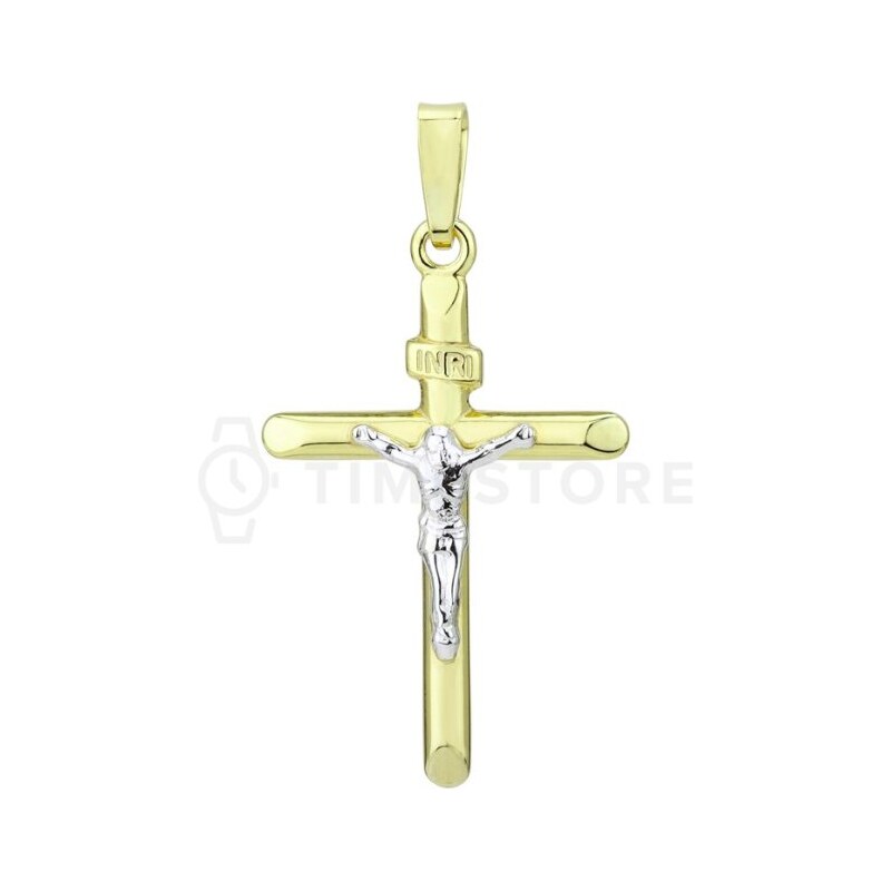 Strieborný prívesok zlatej farby v tvare kríža TS-PE-0012 TS-PE-0012 64111480