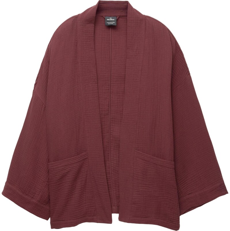 Pull&Bear Kimono vínovo červená 65881429
