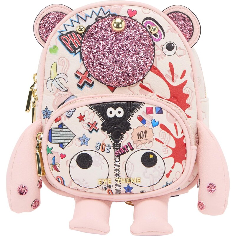 MYMO Batoh Pop Eyetheme svetlomodrá / ružová / tmavoružová / čierna 64391626