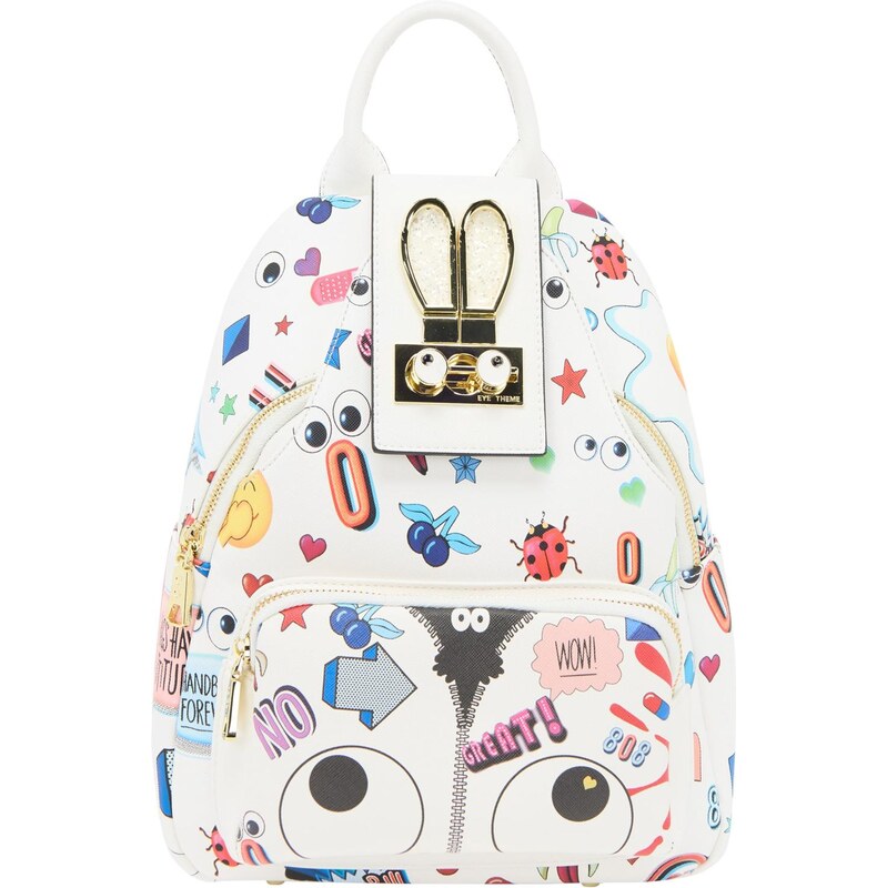 MYMO Batoh Pop Eyetheme kráľovská modrá / koralová / čierna / biela 64391631