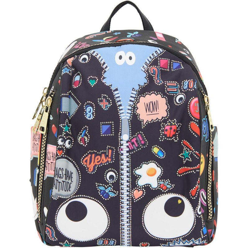 MYMO Batoh Pop Eyetheme svetlomodrá / červená / čierna / biela 64391638