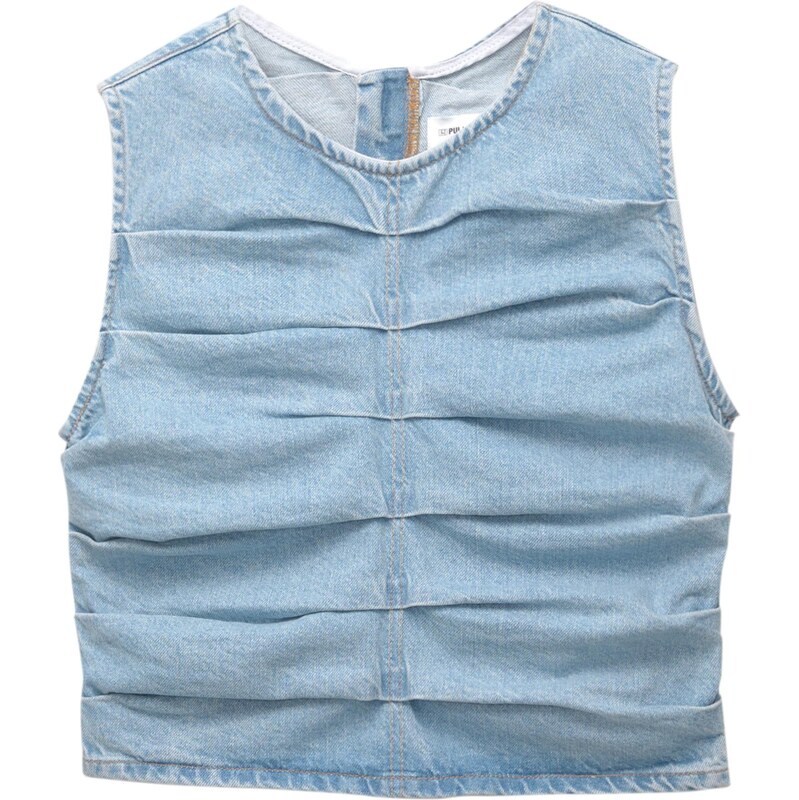Pull&Bear Top modrá denim 65881397