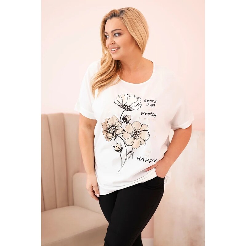 Blúzka Plus Size 2152 s kvetinovou potlačou 63896723