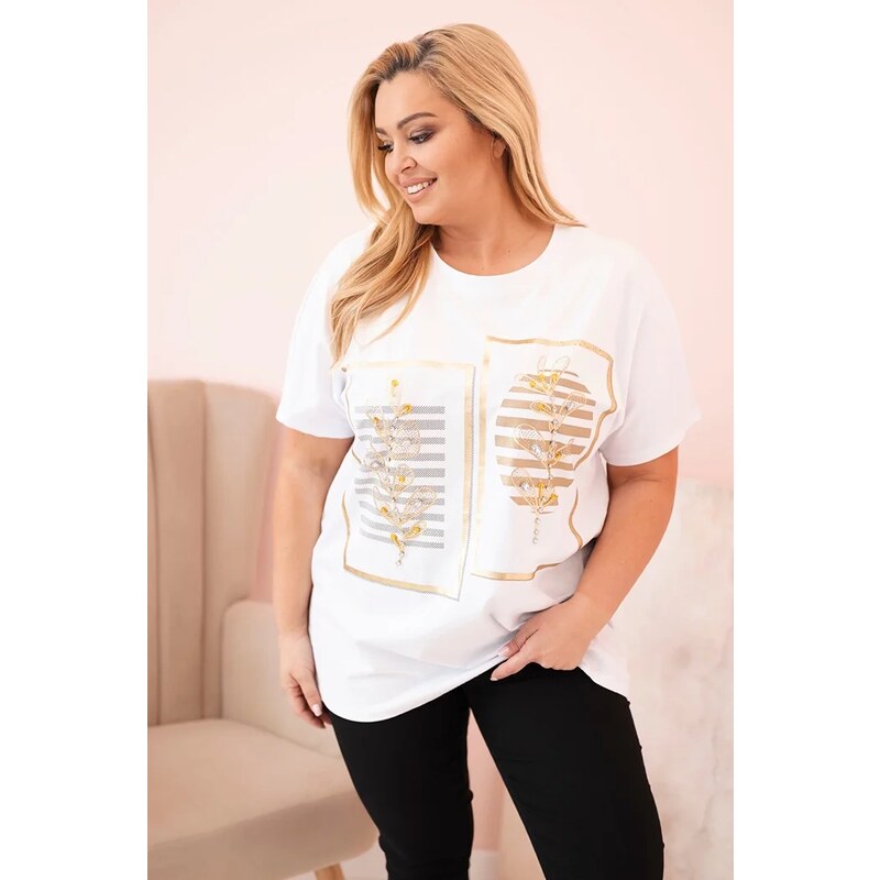 Blúzka Plus Size 1301 s kamienkami 65185216