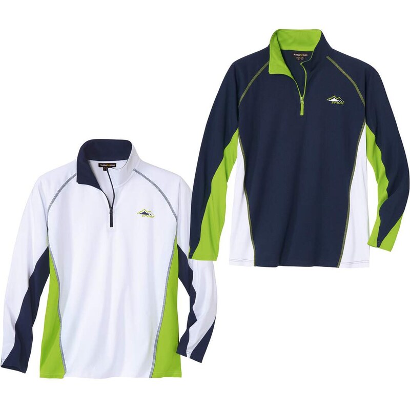 Sada 2 mikín s golierom na zips Šport Atlas For Men Modrá 61681817