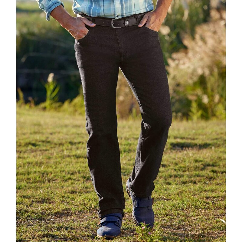 Čierne strečové rifle Regular Atlas For Men Čierna 64115220