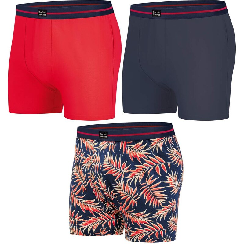 Sada 3 pohodlných strečových boxeriek Atlas For Men Oranžová 64094265