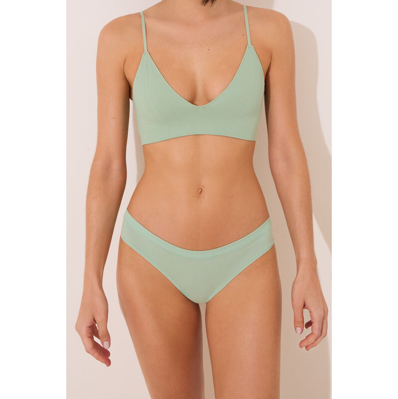 womensecret Klasické zelené bavlnené nohavičky 64121311