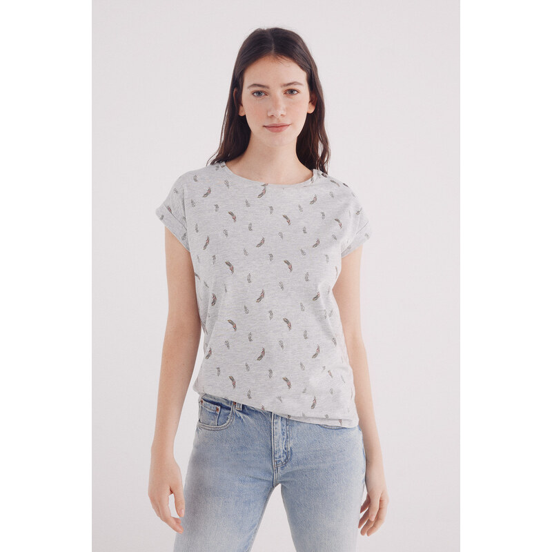 SPRINGFIELD Dámske vzorované tričko s detailom gombíkov 64121325