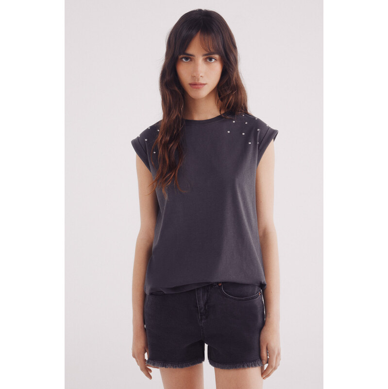 SPRINGFIELD Dámske tričko s ozdobnými kamienkami 64121326