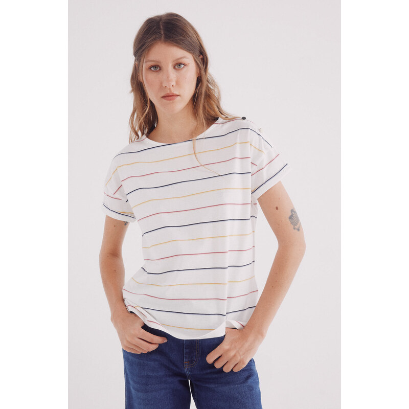 SPRINGFIELD Dámske pruhované tričko s detailom gombíkov 64121335