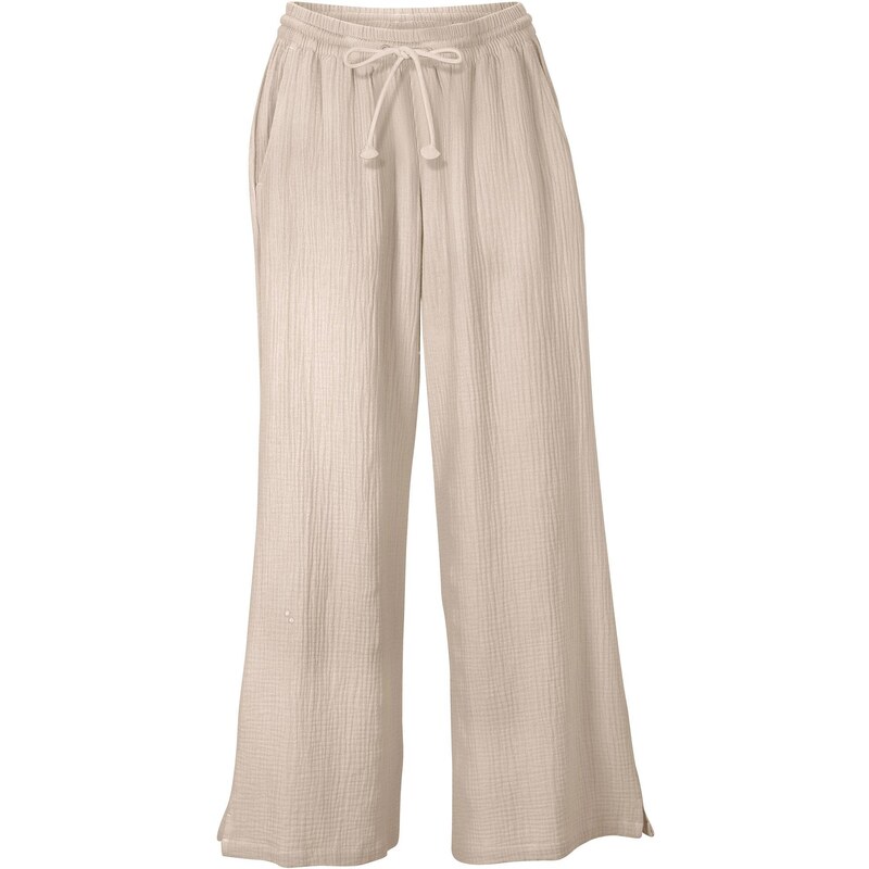 bonprix Palazzo nohavice z mušelínu, farba šedá 62904043