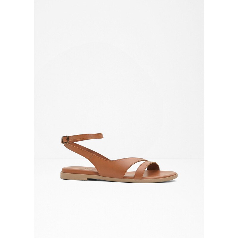 bonprix Kožené sandále, farba hnedá 52417797