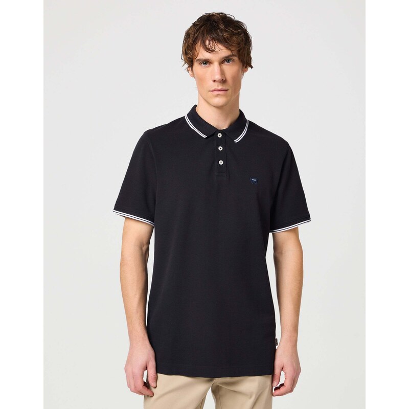 Tričko pre mužov WRANGLER POLO SHIRT BLACK 112350404 64135625