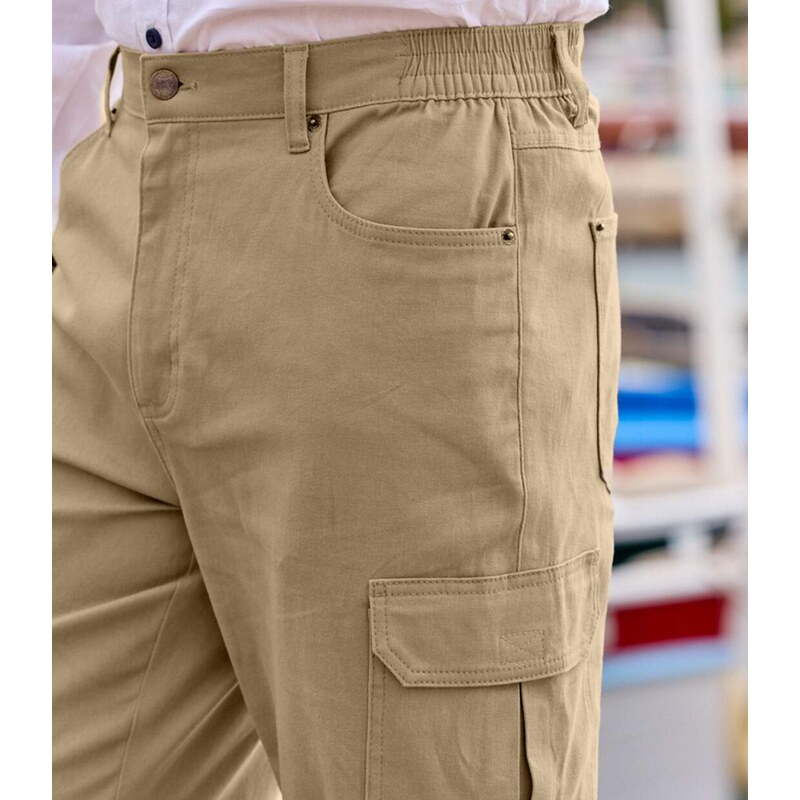 Kapsáčové nohavice s poloelastickým pásom a 7 vreckami Atlas For Men 64129968