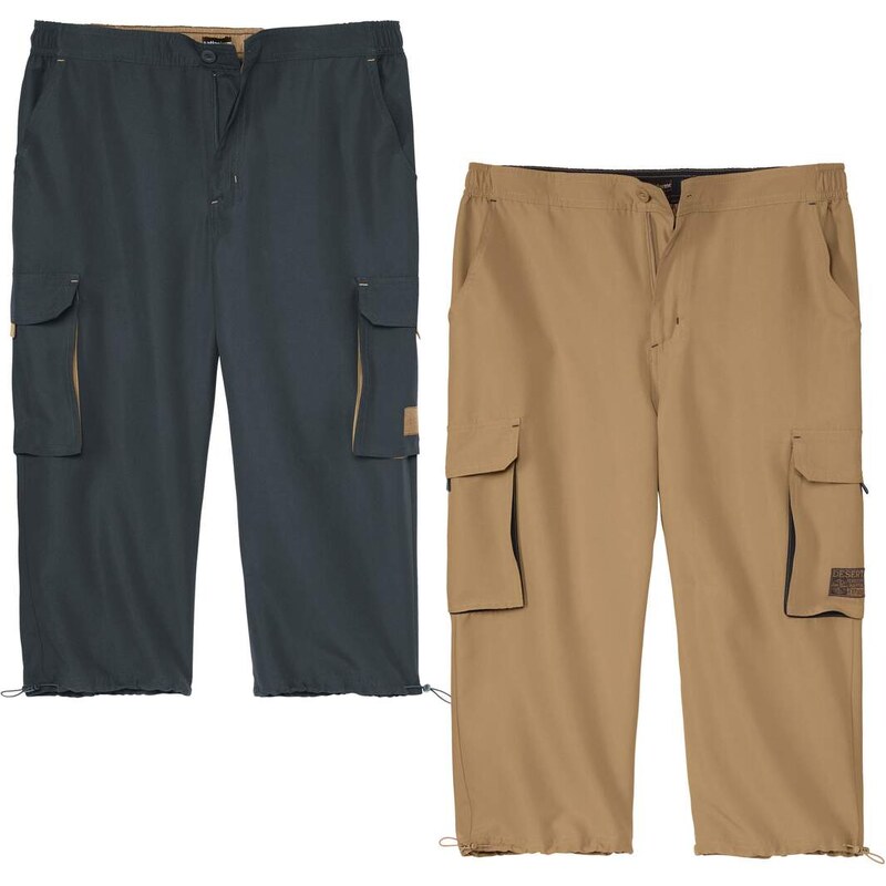 Sada 2 trojštvrťových kapsáčových nohavíc z mikrovlákna Atlas For Men 64129981