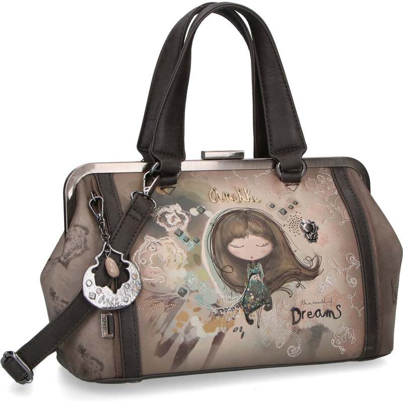 Kabelka s kovovým rámom a popruhom Anekke Real 64133236