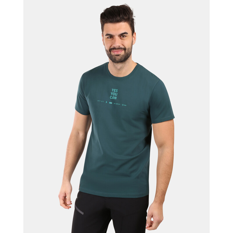 Pánske bavlnené tričko Kilpi DISCOVER-M tmavo zelená 64139708