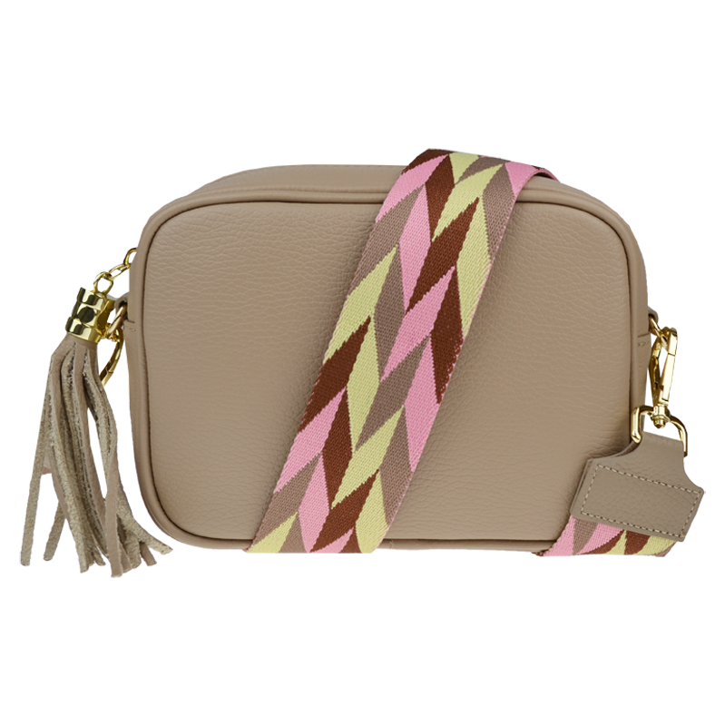 Hnedá kožená talianska crossbody kabelka Bala Cappuccino s prídavným 64138205