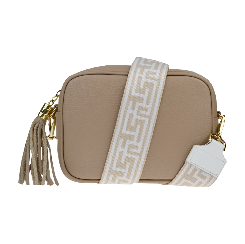 Hnedá kožená talianska crossbody kabelka Bala Cappuccino s prídavným 64138208