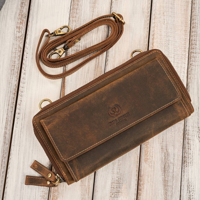 Paolo Peruzzi Dámska kožená kabelka a peňaženka, do ruky aj cez rameno 64135638