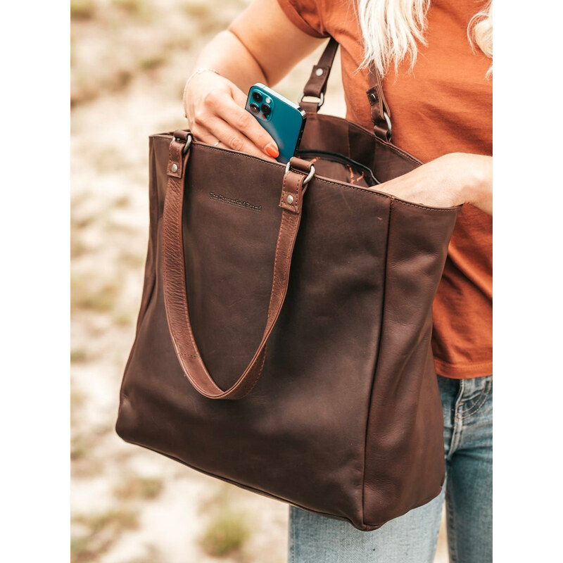 Dámska kožená kabelka na notebook The Chesterfield Brand Berie - hnedá 64167679