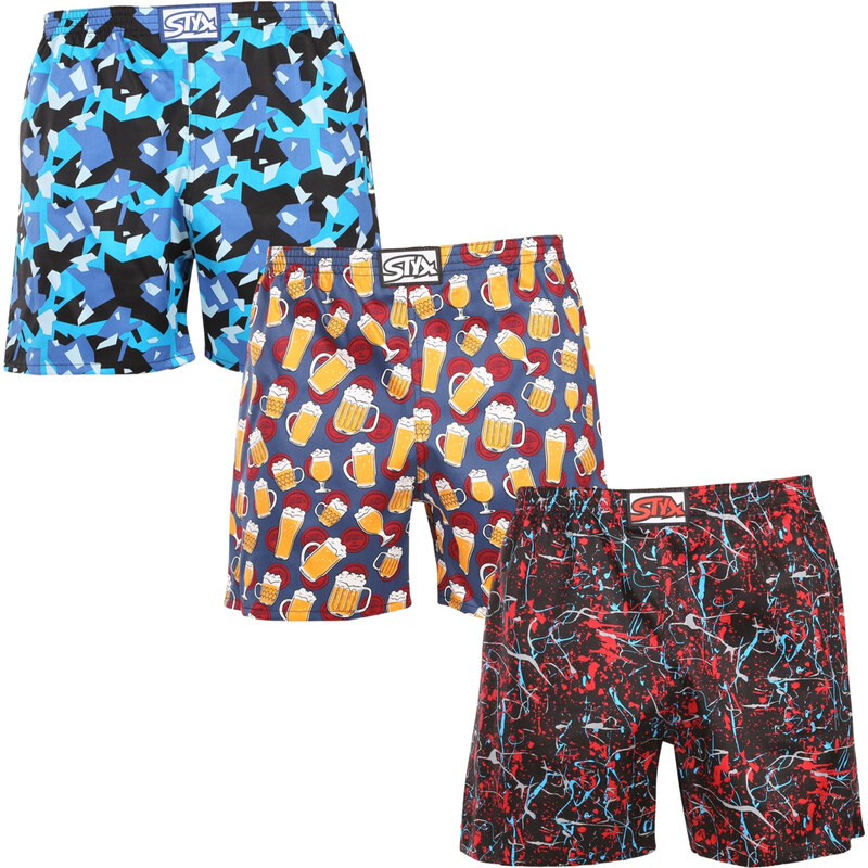 3PACK pánske trenky na spanie Styx viacfarebné (3DTP18458) 64135645