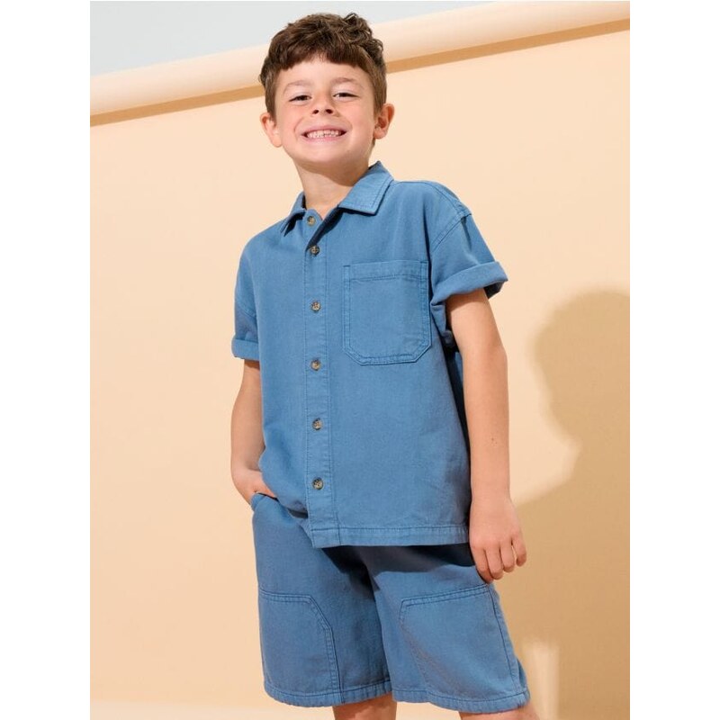 Sinsay - Rifľové kraťasy - mid blue 65742074