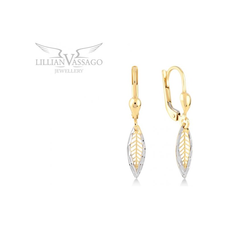 Lillian Vassago Visiace náušnice s pierkom, kombinované zlato LLV06 64141785