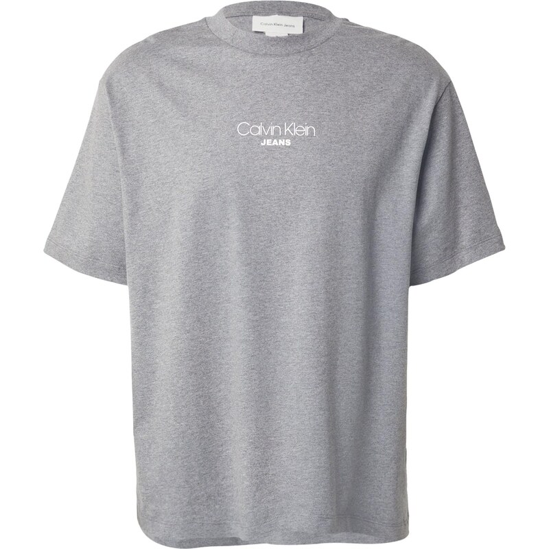 Calvin Klein Jeans Tričko sivá melírovaná / biela 64147088
