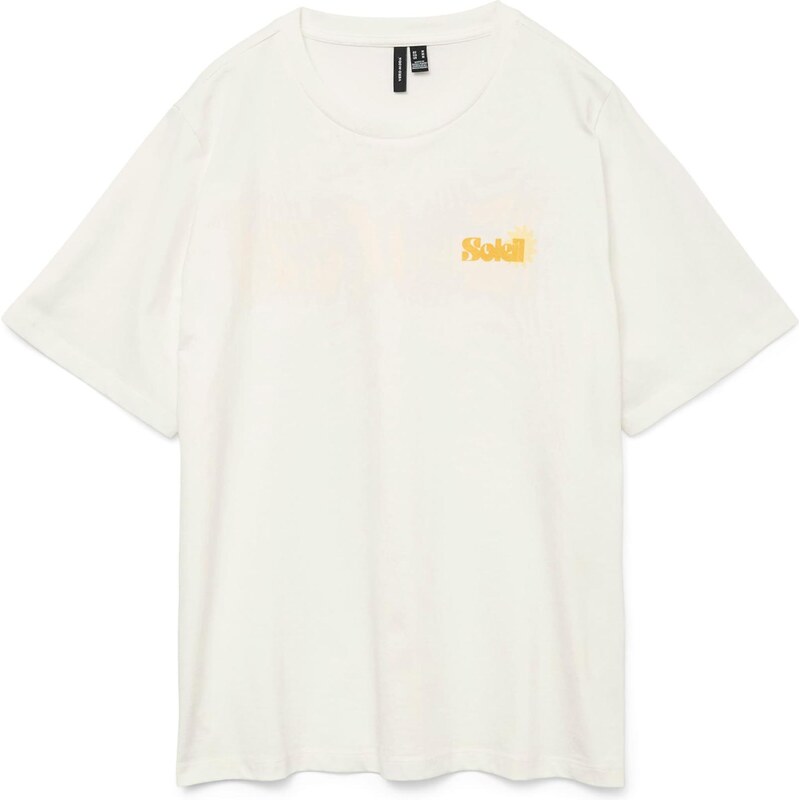 VERO MODA Tričko VMDORIS CATY sépiová / medová / biela 64146952