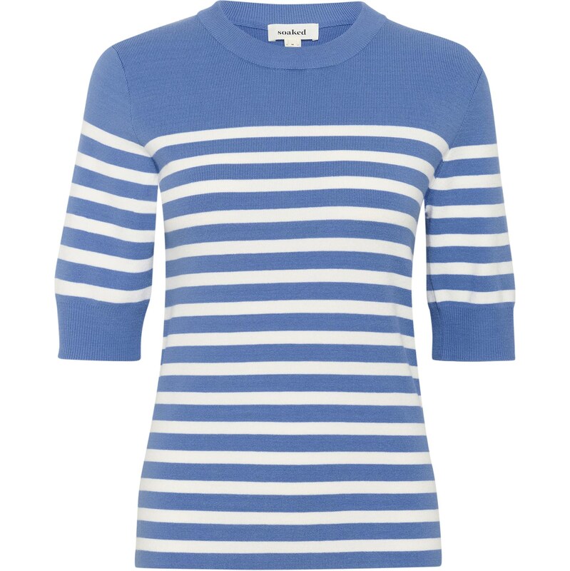 SOAKED IN LUXURY Sveter SLSpina azúrová / šedobiela 65879904